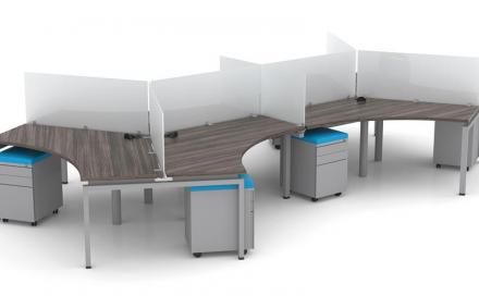 Clear Design Blade Series 120 Degree Workstations
